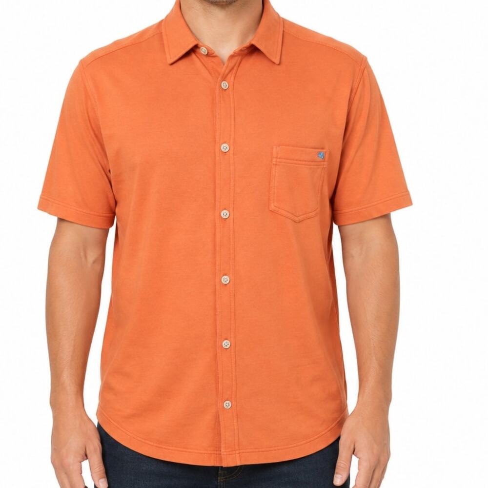 TOMMY BAHAMA  Emfielder IslandZone Button down Camp Shirt Men M Supima Cotton